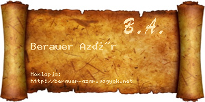Berauer Azár névjegykártya